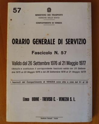 Libro Ferrovie Treni Orario Servizio FS anni '70