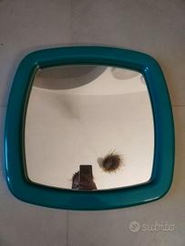 specchio vintage anni 70 quadrato, plastica cm 53
