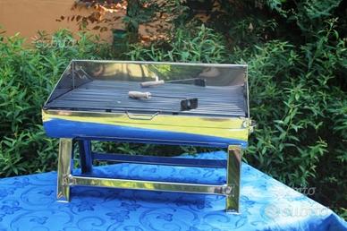 Barbeque portatile in acciaio inox larghezza 60cm