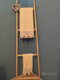 Coppia asciugamani con pizzo/merletto artigianale