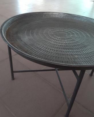 Tavolino rotondo in metallo stile marocchino