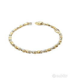 Bracciale uomo realizzato oro giallo e bianco 18kt