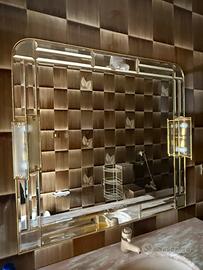Specchio da bagno con vani lampadine laterali