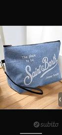 Pochette saint barth in denim chiaro