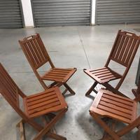 4 Sedie da Giardino in legno Tek