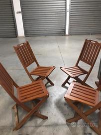 4 Sedie da Giardino in legno Teak
