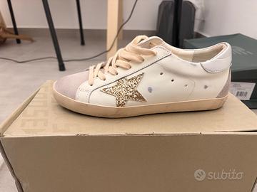 Golden Goose bianche con stella oro