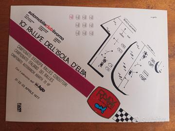 cartolina pubbl .X  Rallye dell'Isola d'Elba 1977.