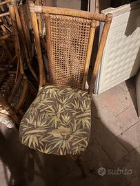 18 Sedie in paglia con cuscini scambiabile