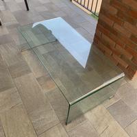 Tavolino basso in vetro temprato