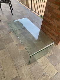 Tavolino basso in vetro temprato
