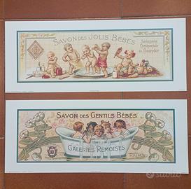 Stampe arredo vintage 20x50 in coppia