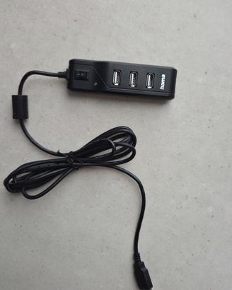 Hub USB Hama a 4 Porte con Interruttore ON/OFF