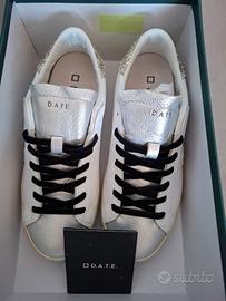 Sneakers DATE Hill low shiny white platinum