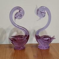 Coppia di Cigni in Vetro di Murano