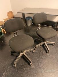 Coppia sedie ufficio con ruote nere