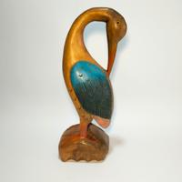 Statua in legno di airone 33 CM 
