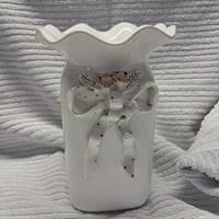 Vaso Bassano ceramica bianca con filini color oro