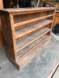 Vecchia, antica piattaia rustica legno massello