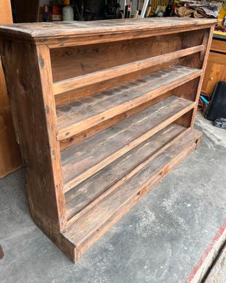 Vecchia, antica piattaia rustica legno massello
