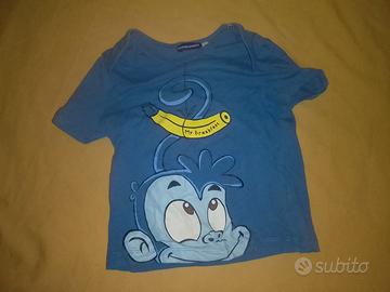 t shirt original marines scimmietta blu 18 mesi
