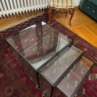 Set tre tavolini in vetro