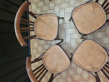 4 sedie in paglia di Vienna intrecciata 