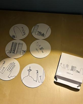 Kit di 6 sottobicchieri di Barcellona minimal