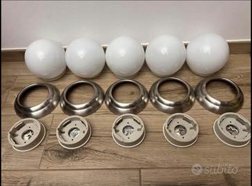 Lampadario tondo di vetro