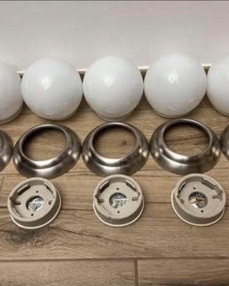 Lampadario tondo di vetro
