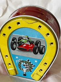 Tin toy salvadanaioferro cavallo anni 60-70 chiave