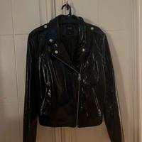 Giubbotto Biker in pelle lucida