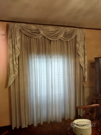 Due tende 5.40x300 seta e drappeggi in broccato