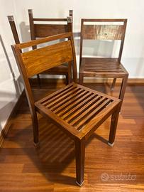 4 Sedie etniche Banak Import in legno massello
