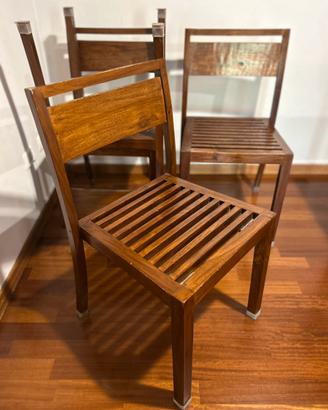 4 Sedie etniche Banak Import in legno massello