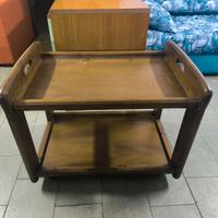 carrello in pino massello tinto noce