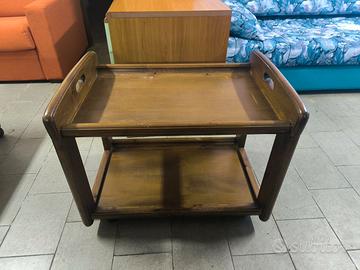 carrello in pino massello tinto noce