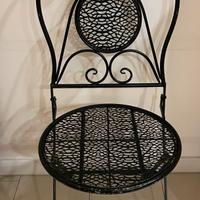 Sedie in ferro battuto pieghevole da esterno