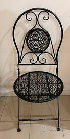 Sedie in ferro battuto pieghevole da esterno