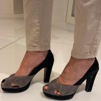 Decollette nero e grigio