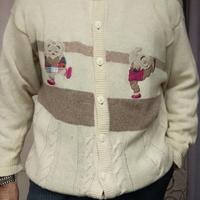 Cardigan Teddy Vintage 1960 Cowichan - in lana