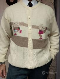 Cardigan Teddy Vintage 1960 Cowichan - in lana