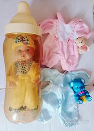 Bambolina  primi 2000 con mega Biberon & accessori