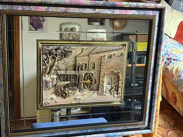 Quadro con altorilievo e specchio