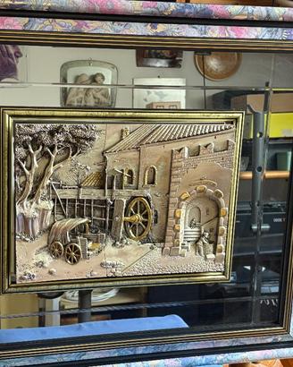 Quadro con altorilievo e specchio
