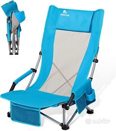 Sedia da Spiaggia Pieghevole Portatile con borsa