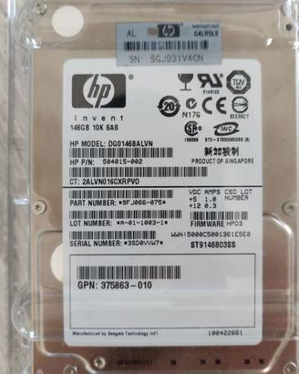 Hard disk 146 GB SAS HP 10K RPM HDD 2.5"
