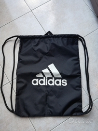 Sacca Adidas nera con logo bianco Abbigliamento e Accessori In