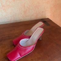 Sabot donna in pelle di colore rosso