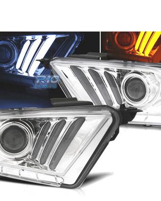 FARI FORD MUSTANG 10-14 A LED DINAMICI CROMATI